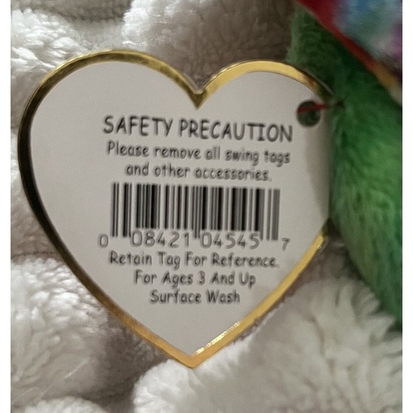 2001 Ty Beanie Babies 6 inch Zoom the Sea Turtle Rainbow Shell Tag Errors - Picture 10 of 11